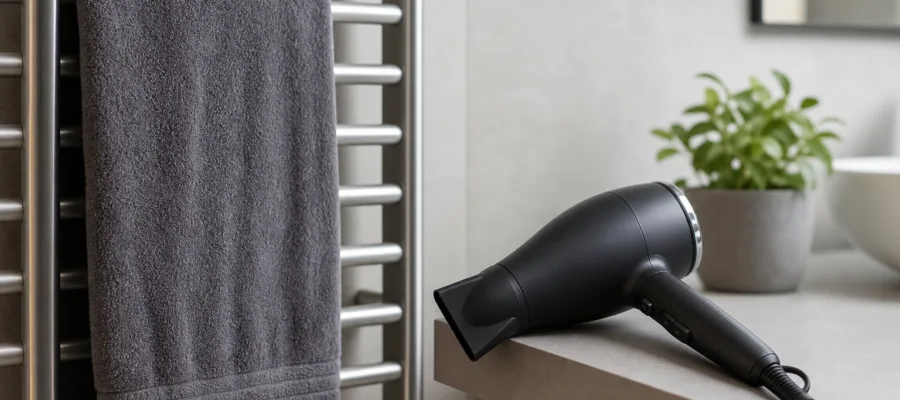 Foehn und Handtuchtrocknung kombinieren: So sparst du Zeit beim Haare trocknen